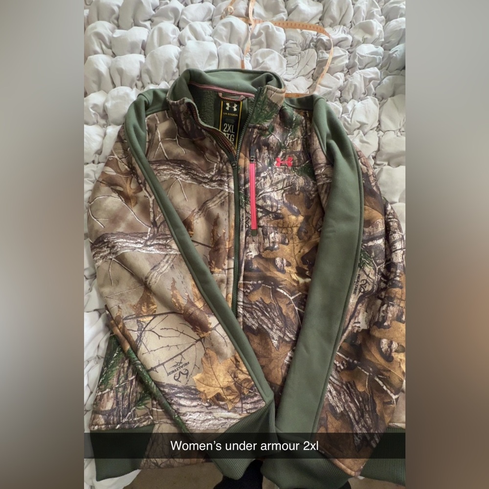 Under Armour women’s Storm Camo fleece  coat- Green, brown and pink